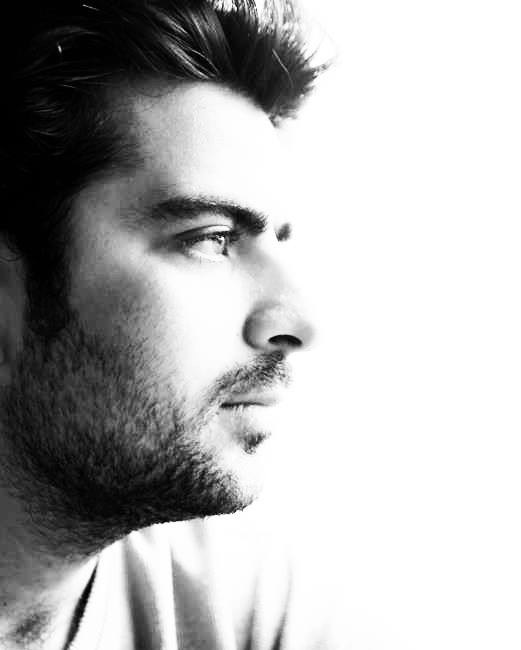 Original black-and-white profile photograph of Shaho Nemati